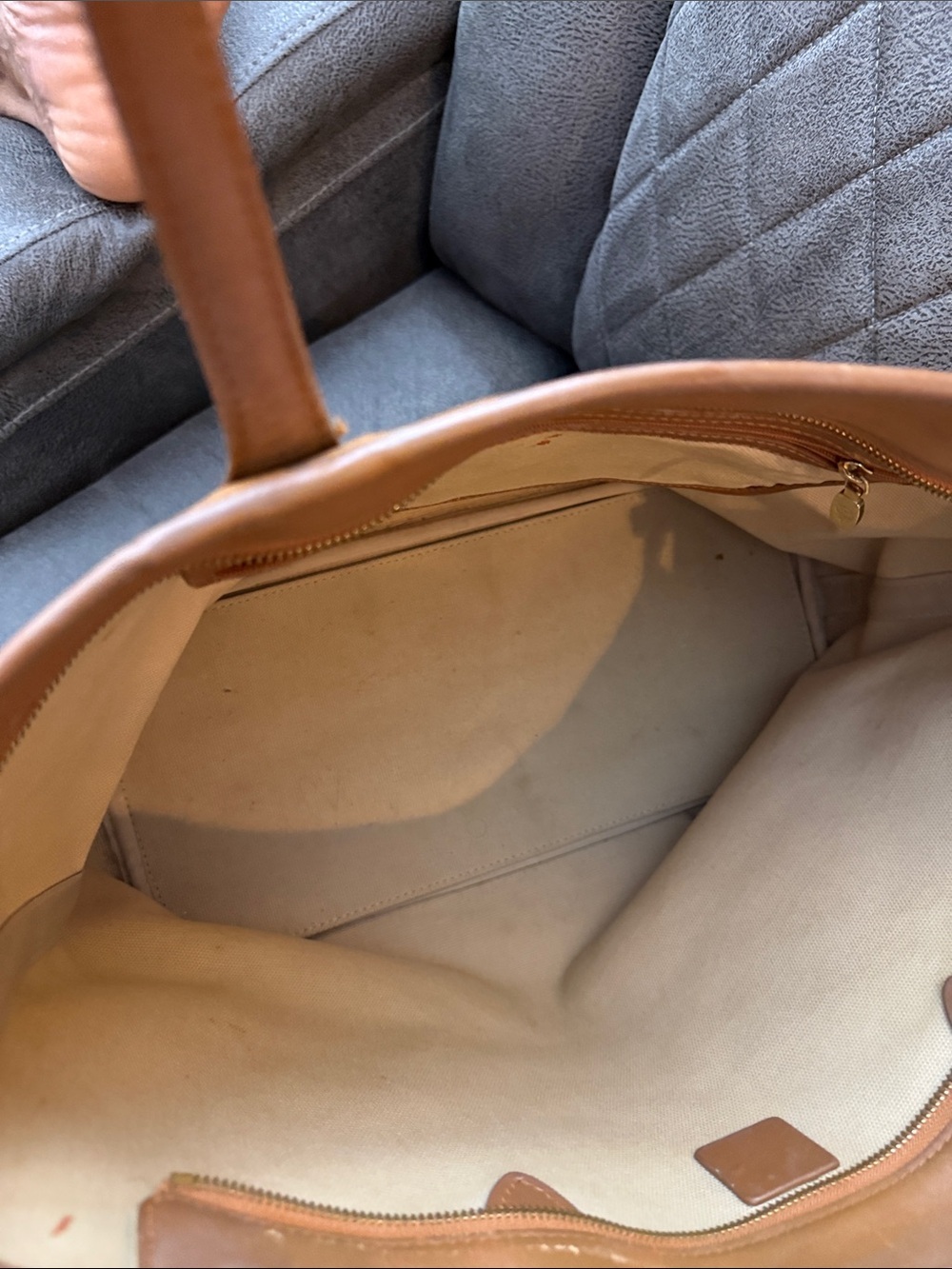 MCM Cognac Logo Visetos Tote with Bone Charm - Picture 7 of 8